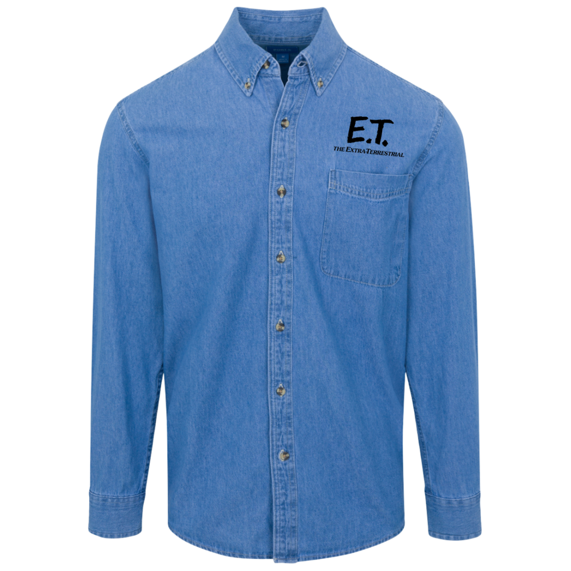 Et The Extra Terrestrial Logo Denim Shirt For Men And Women