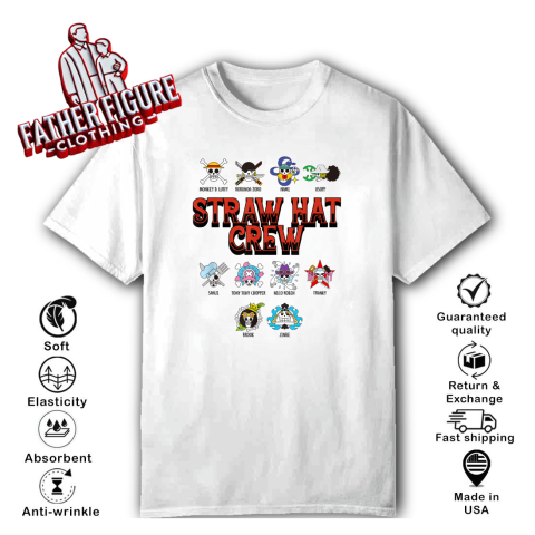 Anime Straw Hat Crew Jolly Roger Logos T Shirt