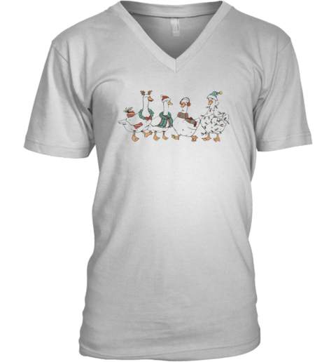 Christmas Silly Goose V Neck T Shirt