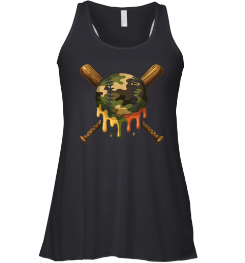 Baseball Drip Camo Baseball Bats Racerback Tank