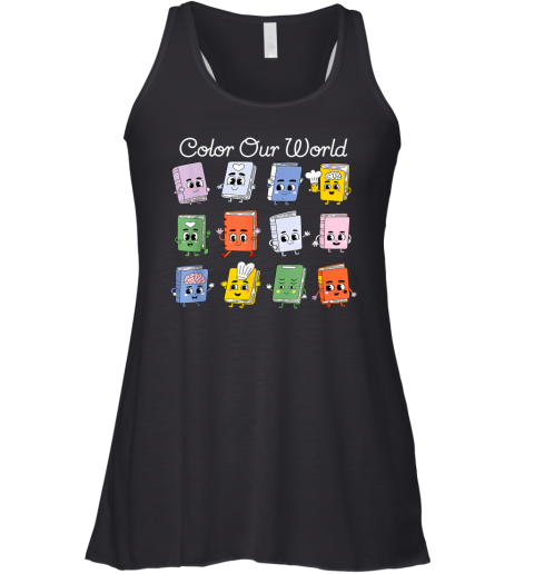 Color Our World Summer Reading 2025 Librarian Teacher Kids Racerback Tank