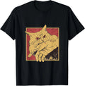 Funny Cat Graphic Tee Japanese Anime Cat Bite T-shirt Unisex T-shirt