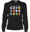 Color Our World Summer Reading 2025 Librarian Teacher Kids Long Sleeve T Shirt