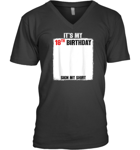 18Th Birthday Unique Signature Keepsake V Neck T Shirt