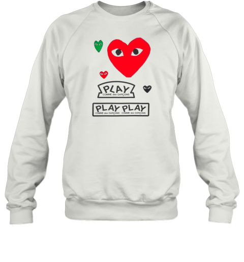 Cdg Play Logo With Red Heart Sweatshirt