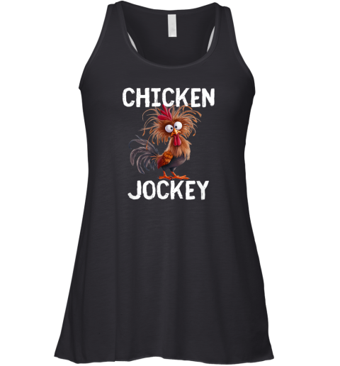Chicken Jockey Fun Gag Novelty Racerback Tank