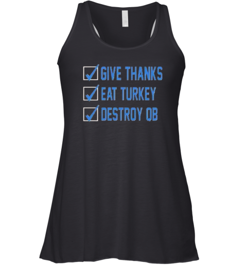 Dj Reader Give Thanks Eat Turkey Destroy Qb Racerback Tank