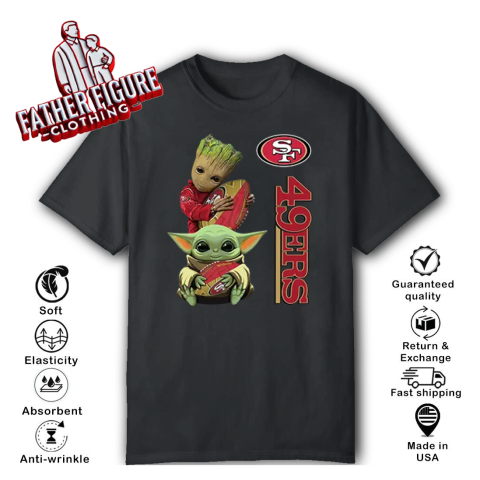 Baby Yoda And Groot Hug San Francisco 49Ers T Shirt