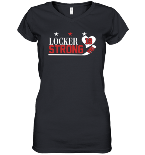 Craig Laughlin Locker Strong18 Heart Hockey Women039S V Neck T Shirt