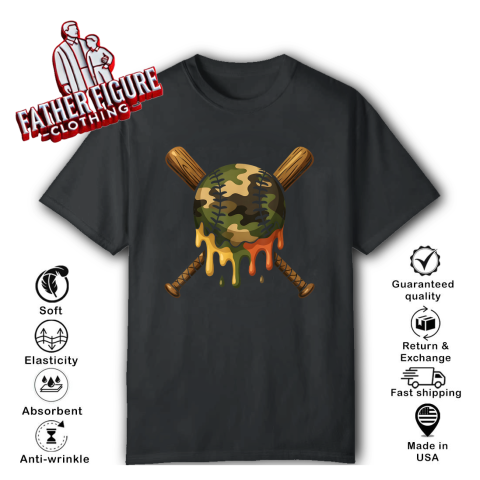 Baseball Drip Camo Baseball Bats T Shirt