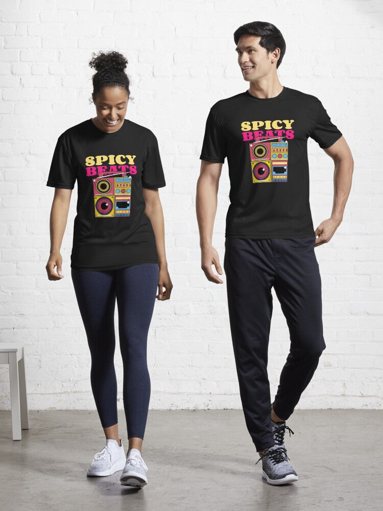 Spicy Beats Stereo Active T-shirt | Trendy Graphic Tee | Casual Unisex T-shirt