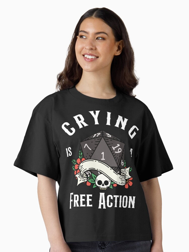 Funny DND RPG Critical failure Crying is a free action Natural one D20 dice Boxy T Shirt T Shirt High Search Demand Ever