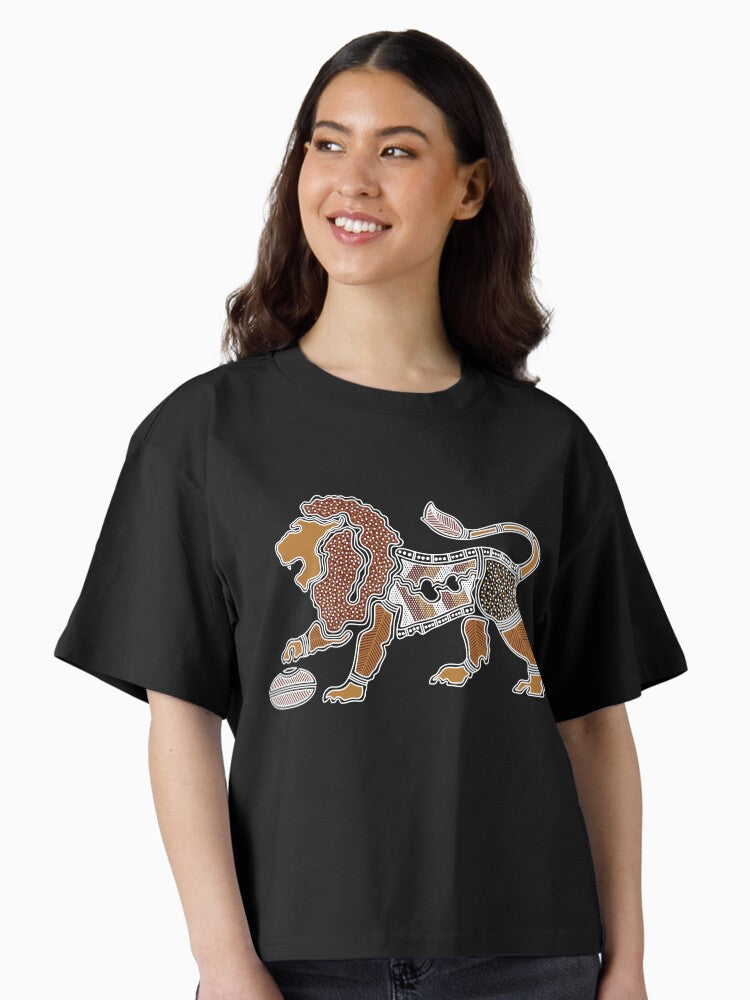 Authentic Aboriginal Art Lion Boxy T Shirt T Shirt Trending US Hot Right Now