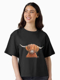 Scottish Hairy Highland Cow HeNRY B 2 by Shirley MacArthur Boxy T Shirt T Shirt Streetwear Style Fan Favorite