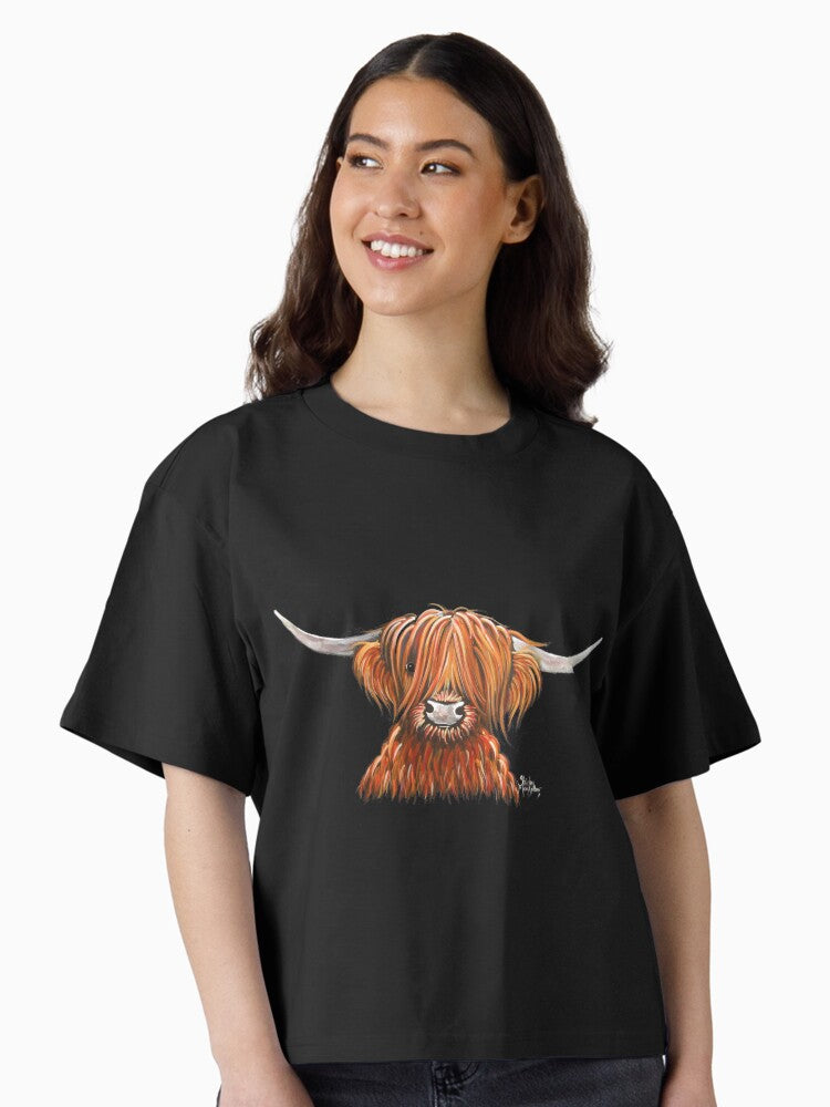 Scottish Hairy Highland Cow HeNRY B 2 by Shirley MacArthur Boxy T Shirt T Shirt Streetwear Style Fan Favorite