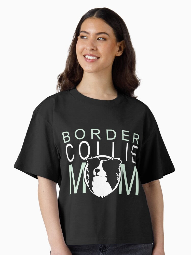 Border Collie Mom NickerStickers on Redbubble Boxy T Shirt T Shirt Comfort Fit Everyday Wear