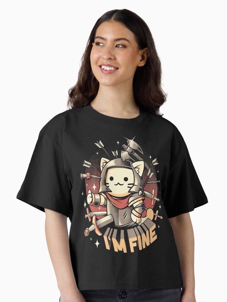 I m Fine Boxy T Shirt T Shirt Comfort Fit Best Seller Look