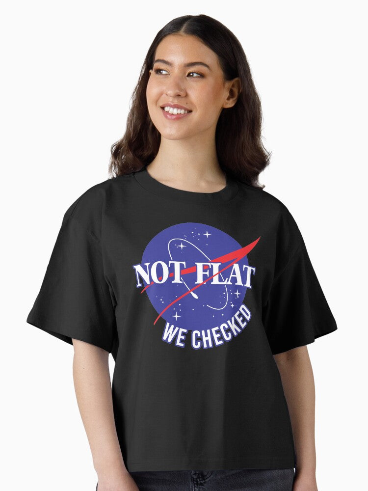NASA Not Flat We Checked Boxy T Shirt T Shirt High Search Demand US Top Pick