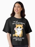 cat bad mood Boxy T Shirt T Shirt Trending US Best Seller Look