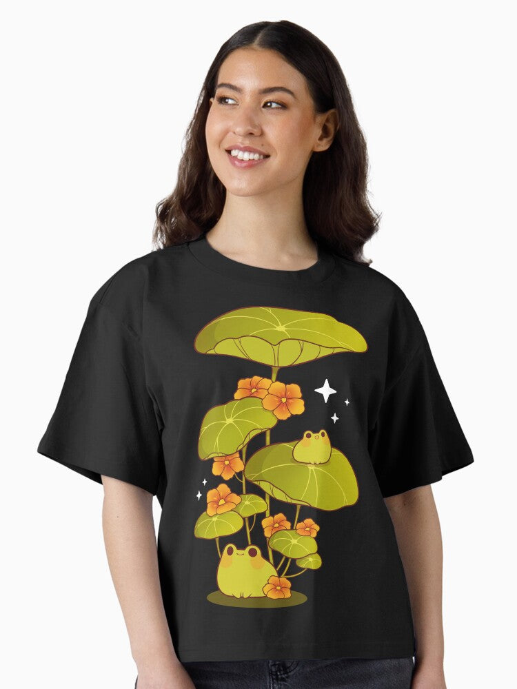 Happy froggies with flowers Boxy T Shirt T Shirt Trending US Fan Favorite