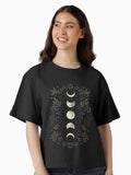 Moonlit Garden Olive Green Boxy T Shirt T Shirt Premium Print Hot Right Now