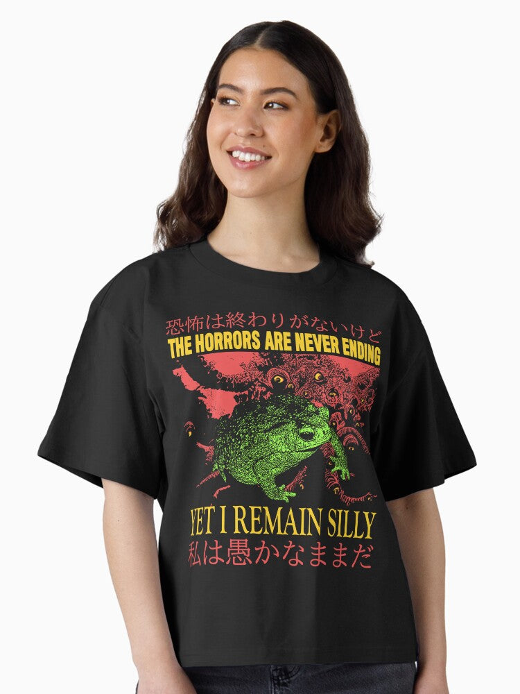 The Horrors Japanese Vintage Frog Boxy T Shirt T Shirt Streetwear Style Best Seller Look