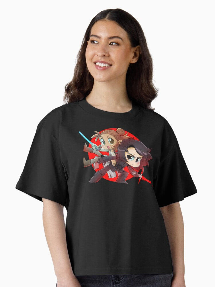 Space Sweethearts Battle Balance Chibi Cuties Boxy T Shirt T Shirt Premium Print US Top Pick