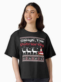 Sleigh The Patriarchy Feminist Christmas Boxy T Shirt T Shirt Streetwear Style US Top Pick