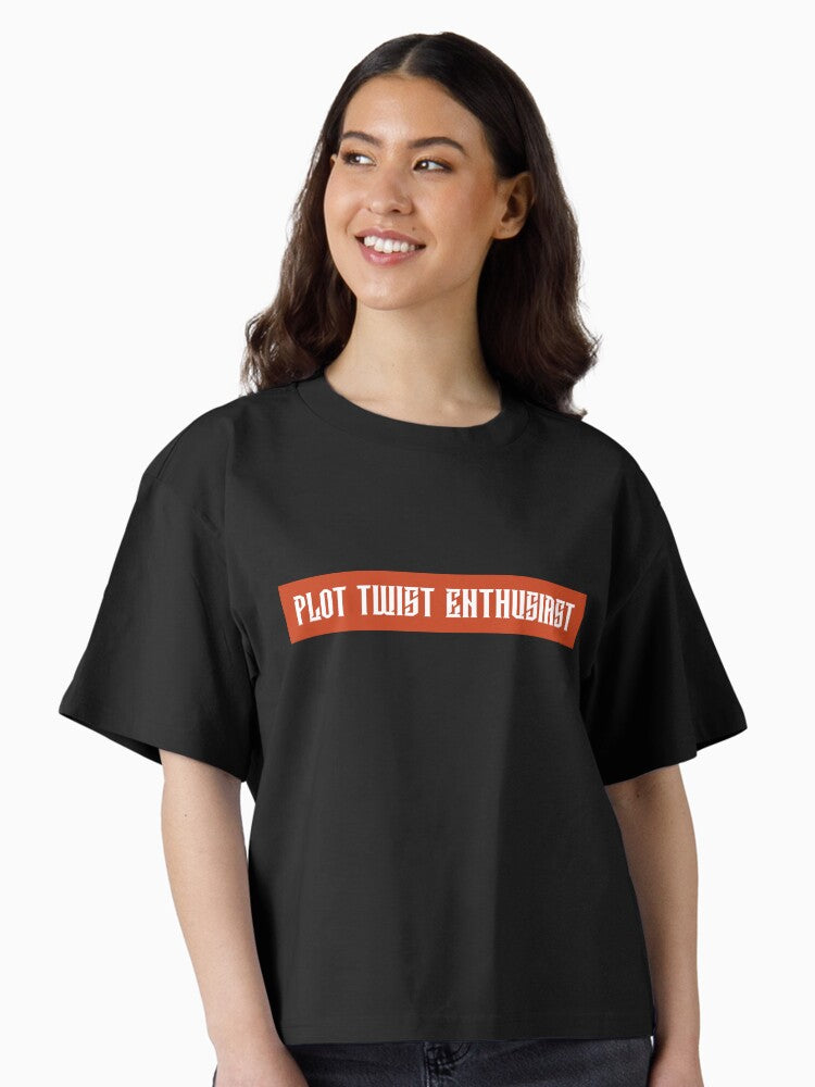 Plot Twist Enthusiast Funny Creative Writing T Shirt Boxy T Shirt T Shirt Viral TikTok Find Everyday Wear