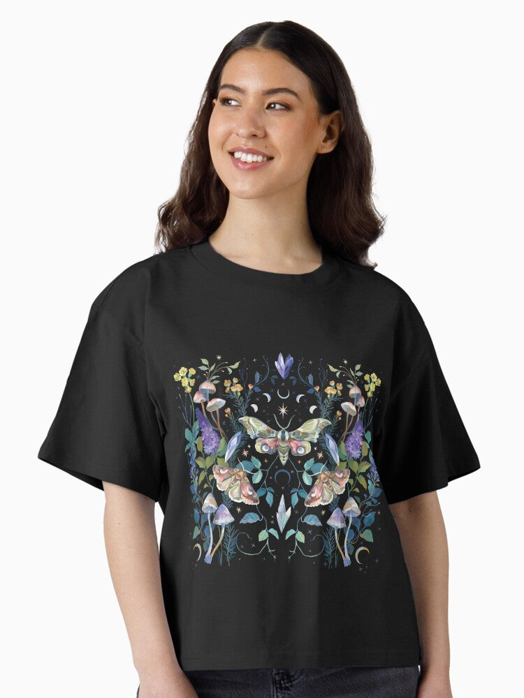 Crystal Moth Mushroom Boxy T Shirt T Shirt Trending US US Top Pick