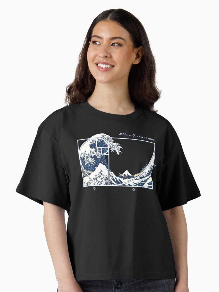 The Great Fibonacci Wave Boxy T Shirt T Shirt Premium Print Everyday Wear