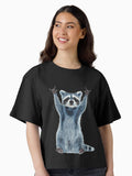 Raccoon Shirt Cool Nature Raccoon Tee Cute Raccoon Classic Boxy T Shirt T Shirt Streetwear Style Everyday Wear
