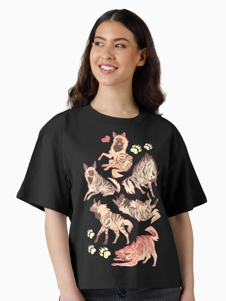 Striped hyena no text Boxy T Shirt T Shirt Premium Print Best Seller Look