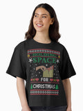 Holding Space Ugly Christmas Sweater Boxy T Shirt Sweater Premium Print Everyday Wear