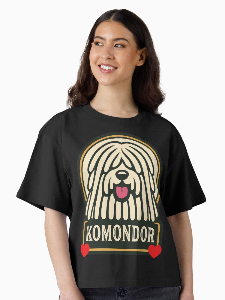 Komondor Hungarian Sheepdog Mop Dog with Dreads Boxy T Shirt T Shirt Viral TikTok Find Fan Favorite