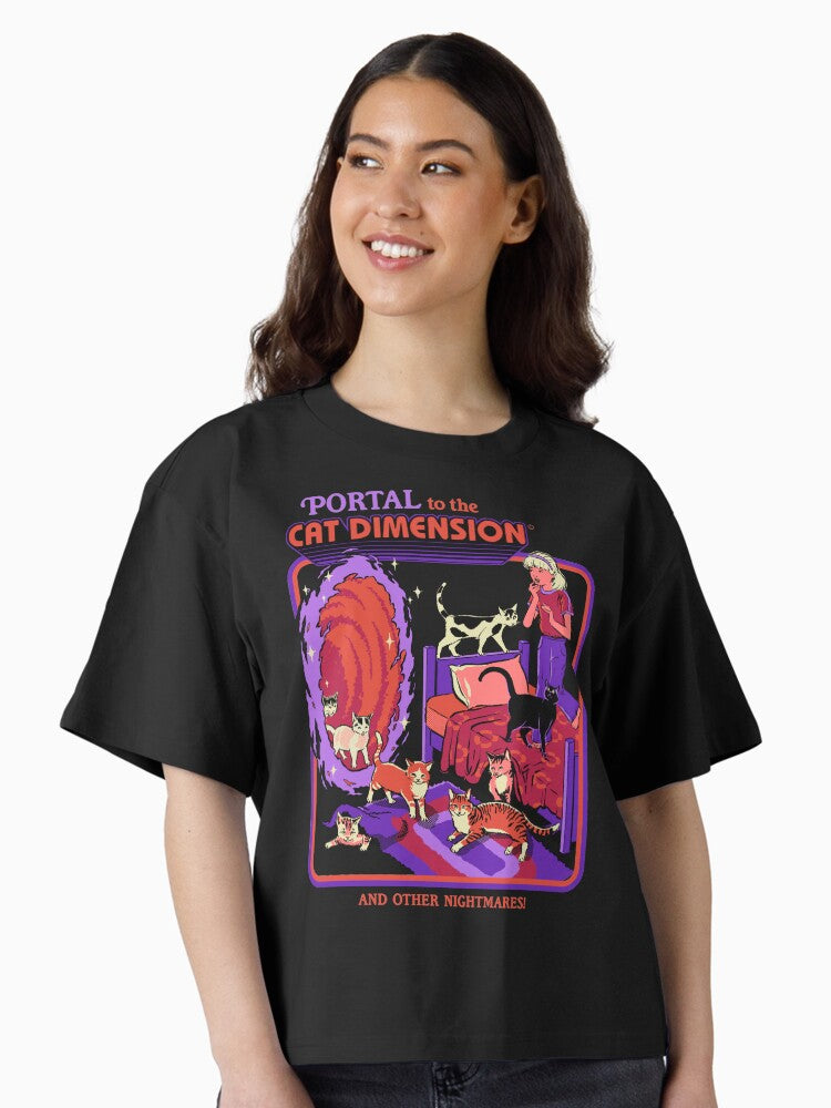 The Cat Dimension Boxy T Shirt T Shirt Premium Print Fan Favorite