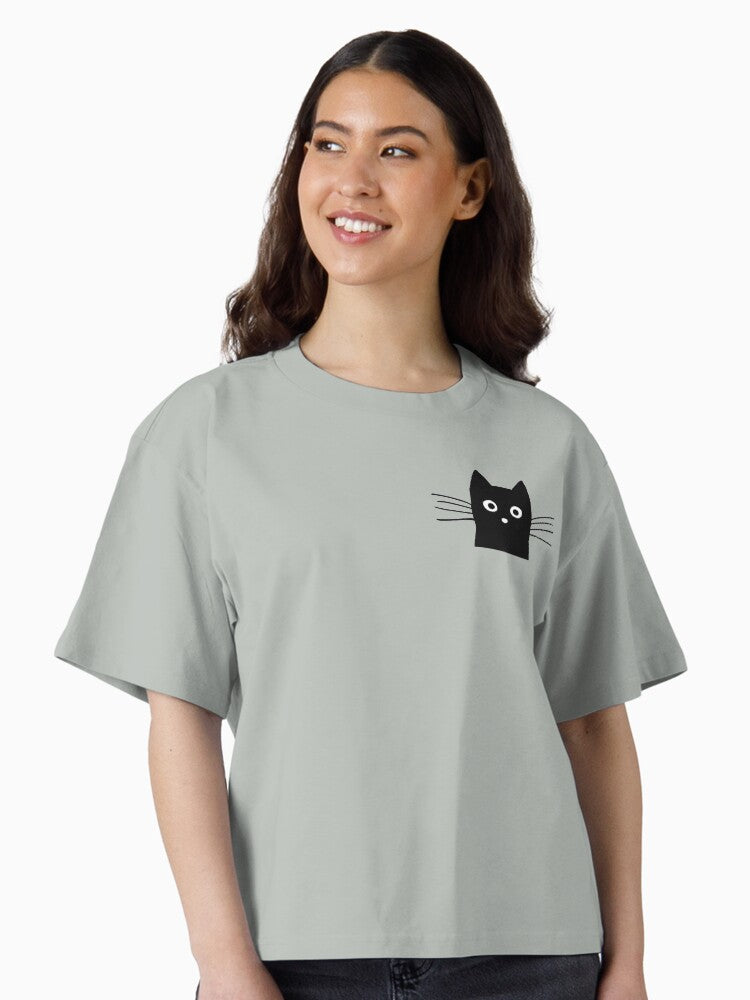 Black Cat Face Boxy T Shirt T Shirt High Search Demand US Top Pick