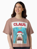 Funny Christmas Santa Claus Shark Reindeer Humor Boxy T Shirt T Shirt Streetwear Style Fan Favorite