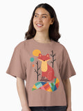 Rainbow Fox Boxy T Shirt T Shirt Trending US Gift Ready