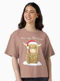 Scottish Highland Cow Moo rry Christmas Wee Hamish Boxy T Shirt T Shirt Premium Print Best Seller Look