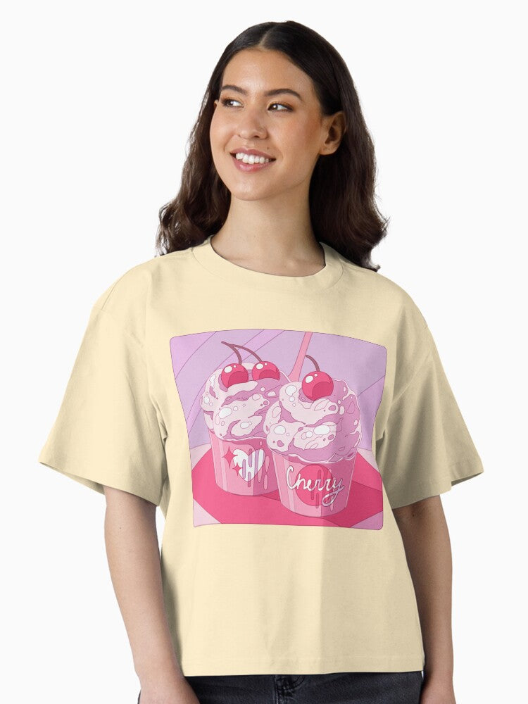 The cute pink cherry cupcakes Boxy T Shirt T Shirt Comfort Fit Best Seller Look