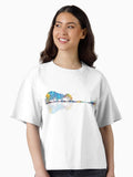 Nature Guitar Colorful Watercolor Boxy T Shirt T Shirt Aesthetic Fit Fan Favorite