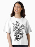 Monstera skull Boxy T Shirt T Shirt Comfort Fit Gift Ready