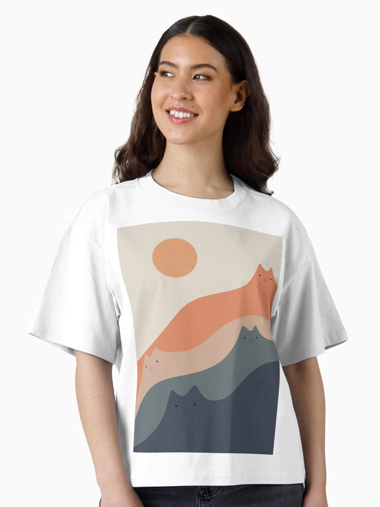 Cat Landscape 90 Boxy T Shirt T Shirt Streetwear Style US Top Pick