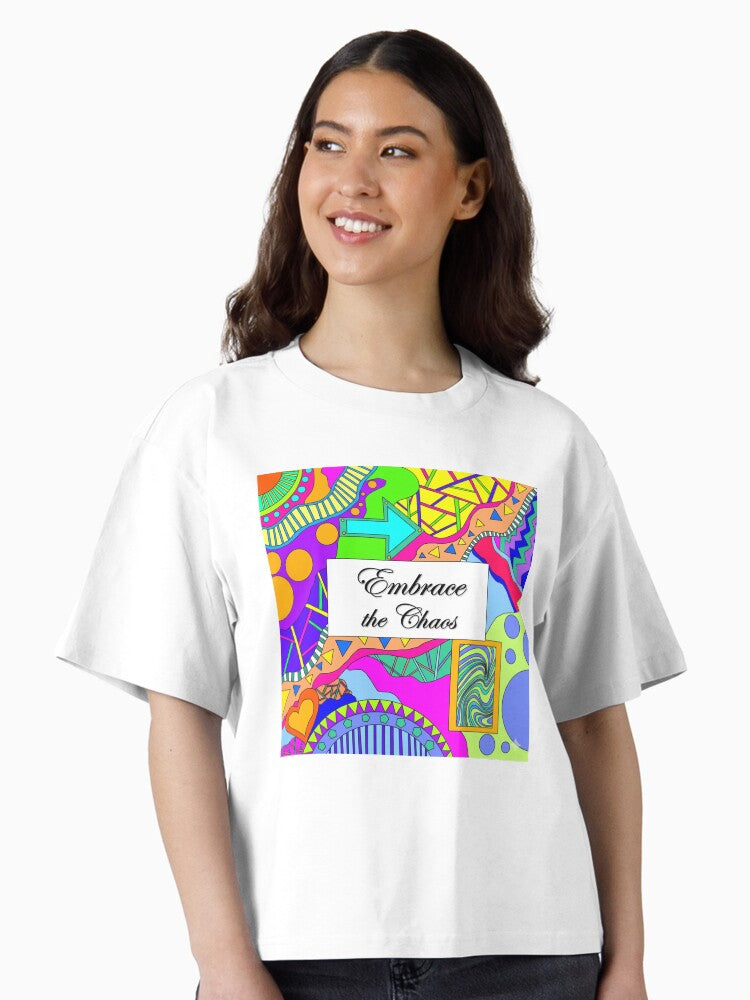 Vibrant Abstract Doodle Chaos Flow Boxy T Shirt T Shirt Comfort Fit Best Seller Look