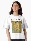 The Kiss Gustav Klimt Exhibition Poster Boxy T Shirt T Shirt Streetwear Style Hot Right Now