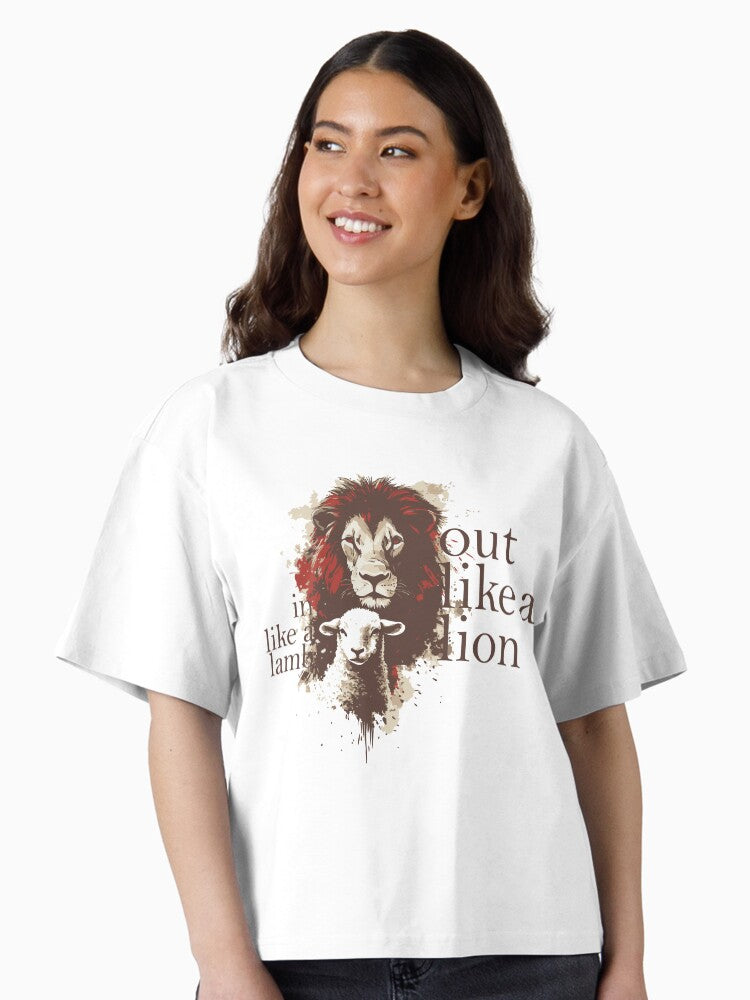 In Like a Lamb Out Like a Lion Boxy T Shirt T Shirt High Search Demand US Top Pick