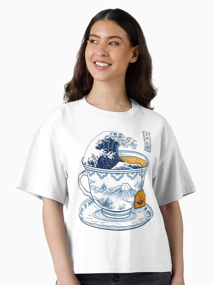 The Great Kanagawa Tea Boxy T Shirt T Shirt High Search Demand Fan Favorite
