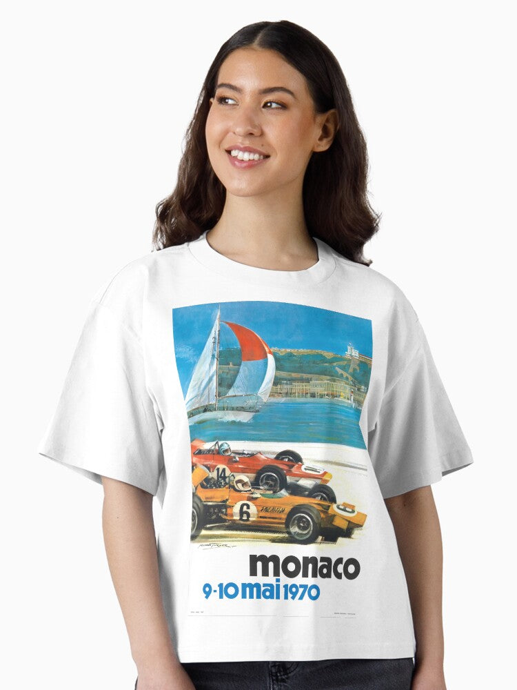 1970 Monaco Grand Prix Racing Poster Boxy T Shirt T Shirt High Search Demand Everyday Wear