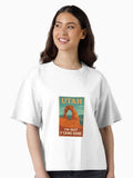 Utah Travel Poster Satire Boxy T Shirt T Shirt Comfort Fit Gift Ready
